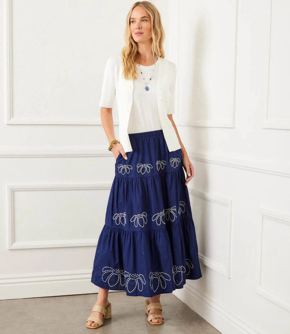 Embroidered Tiered Midi Skirt 5 Embroidered Tiered Midi Skirt - Image 4
