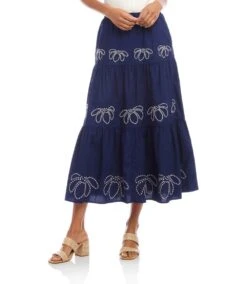 Embroidered Tiered Midi Skirt 16 Embroidered Tiered Midi Skirt -Karen Kane Store 2L70113 NAV karenkane 2025 Summer 00 2