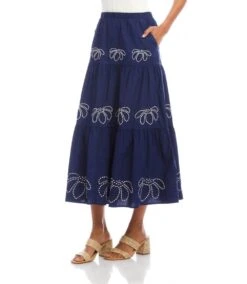 Embroidered Tiered Midi Skirt 17 Embroidered Tiered Midi Skirt -Karen Kane Store 2L70113 NAV karenkane 2025 Summer 00 3