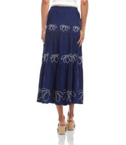 Embroidered Tiered Midi Skirt 19 Embroidered Tiered Midi Skirt -Karen Kane Store 2L70113 NAV karenkane 2025 Summer 00 4