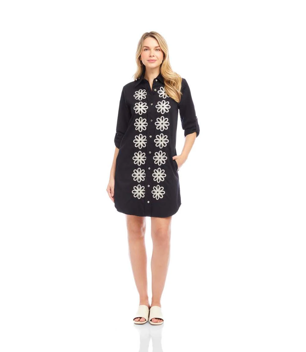 Roll Tab Embroidered Shirtdress 4 Roll Tab Embroidered Shirtdress - Image 2