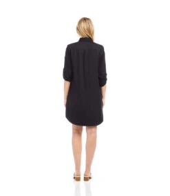 Roll Tab Embroidered Shirtdress 11 Roll Tab Embroidered Shirtdress -Karen Kane Store 2L70114 BLC KK 2025 Summer 00 3