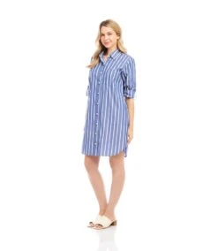 Roll Tab Stripe Shirtdress -Karen Kane Store 2L70115 STP karenkane 2025 Summer 00 4
