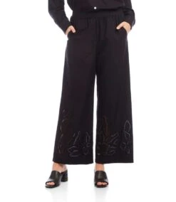 Cutout Embroidery Pants -Karen Kane Store 2L70119 BLK karenkane 2025 Summer 00 1