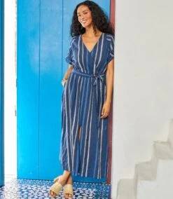 Embroidered Cuffed Sleeve Midi Dress -Karen Kane Store 2L70137 MUL KK 2025 Summer 00 1