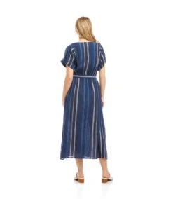 Embroidered Cuffed Sleeve Midi Dress -Karen Kane Store 2L70137 MUL KK 2025 Summer 00 7