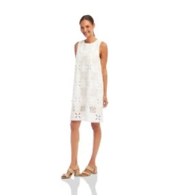 Sleeveless Embroidered Shift Dress -Karen Kane Store 2L70254 IVO karenkane 2025 Summer 00 4