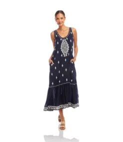 Embroidered Sleeveless Midi Dress -Karen Kane Store 2L70276 NCR KK 2025 Summer 00 5
