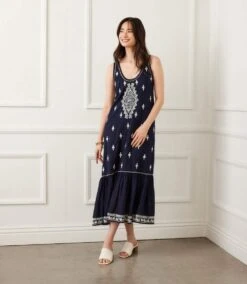 Embroidered Sleeveless Midi Dress -Karen Kane Store 2L70276 NCR KK 2025 Summer 00 9