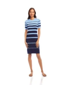 Stripe Ribbed Sweater Dress -Karen Kane Store 2L89100 LAK karenkane 2025 Summer 00 2