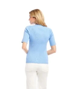 Short Sleeve Ribbed Cardigan Sweater -Karen Kane Store 2L89102 LAK karenkane 2025 Summer 00 4