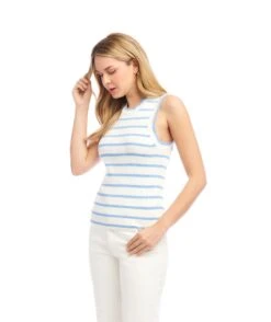 Stripe Ribbed Sweater Tank -Karen Kane Store 2L89103 LAK karenkane 2025 Summer 00 2