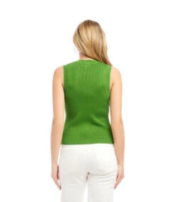 Sleeveless Ribbed Sweater Tank -Karen Kane Store 2L89107 GRE KK 2025 Summer 00 3
