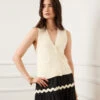 Ribbed Button Sweater Vest -Karen Kane Store 2L89110 CRE KK 2025 Summer 00 7