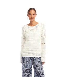 Boatneck Crochet Sweater 16 Boatneck Crochet Sweater -Karen Kane Store 2L89971 OWH karenkane 2025 Summer 00 1