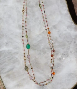 Multi Color Beaded Gemstone Necklace -Karen Kane Store 3ACB000B 4319 467F 87DA C367E067E018