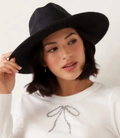 Braided Trim Fedora Hat -Karen Kane Store 3B73FAD3 B1B7 47C7 A5B4 7A290792A766