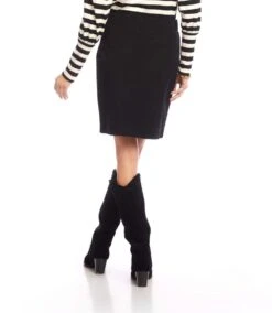 Contrast Faux Leather Pocket Pencil Skirt 12 Contrast Faux Leather Pocket Pencil Skirt -Karen Kane Store 3L09032 BLK karenkane 2025 fall 00 3