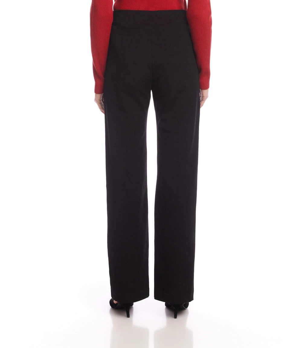 Contrast Faux Leather Pocket Wide-Leg Pants 8 Contrast Faux Leather Pocket Wide-Leg Pants - Image 6