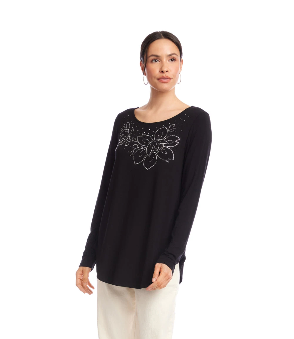 Long Sleeve Embellished Shirttail Top 8 Long Sleeve Embellished Shirttail Top - Image 6