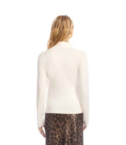 Petite Size Long Sleeve Crossover Side-Shirred Top 11 Petite Size Long Sleeve Crossover Side-Shirred Top -Karen Kane Store 3L13047P ECR karenkane 2025 fall 00 5