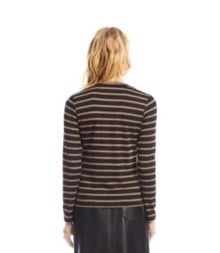 Stripe Long Sleeve Crewneck Top 12 Stripe Long Sleeve Crewneck Top -Karen Kane Store 3L20403 BBR karenkane 2025 Fall 00 6