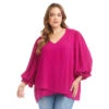 Plus Size Layered Sleeve Asymmetric Top -Karen Kane Store 3L25011W MAG karenkane 2025 fall 00 1