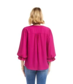 Layered Sleeve Asymmetric Top -Karen Kane Store 3L25011 MAG karenkane 2025 fall 00 5