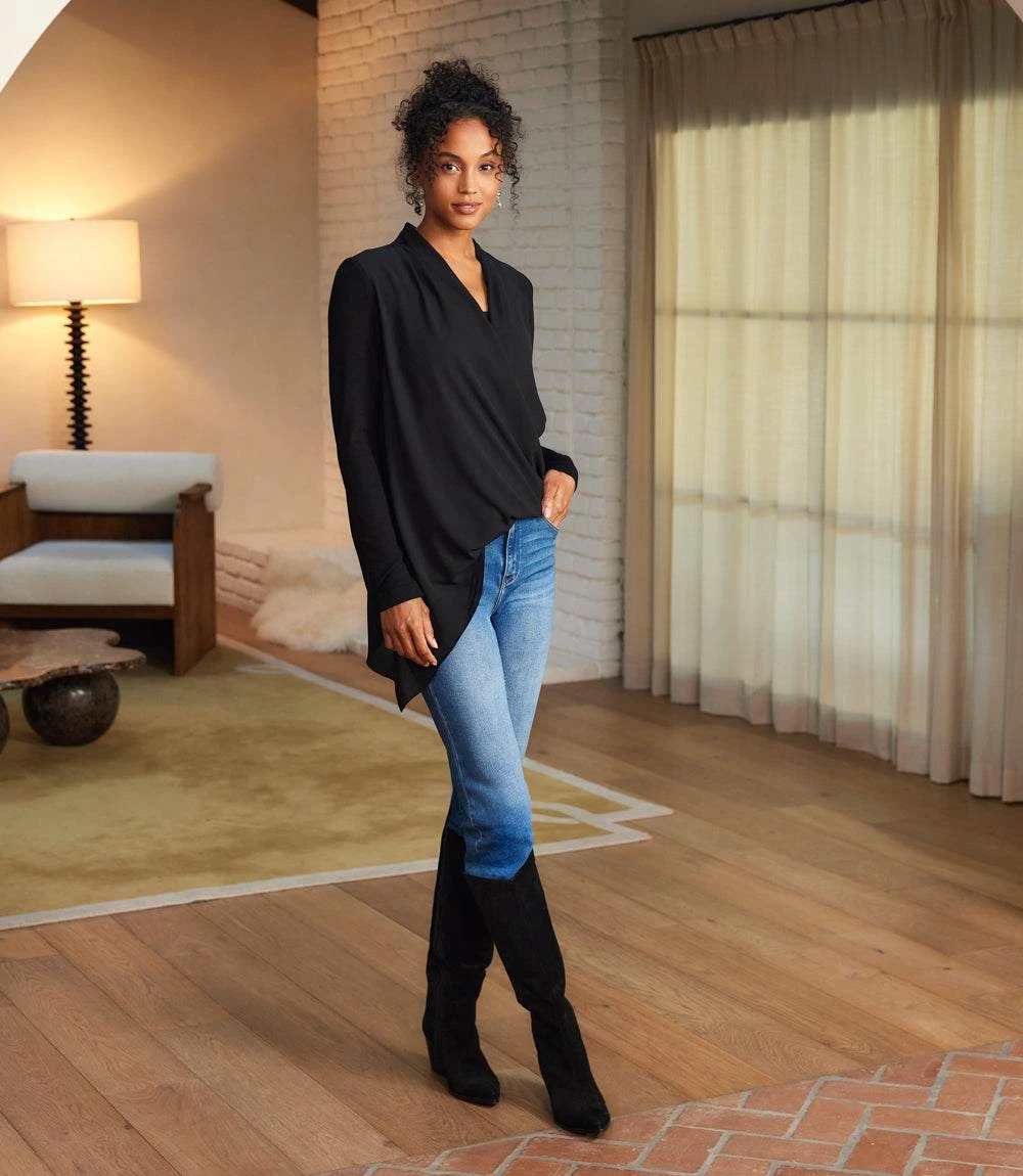 Contrast Double Layer Wrap Top 10 Contrast Double Layer Wrap Top - Image 8