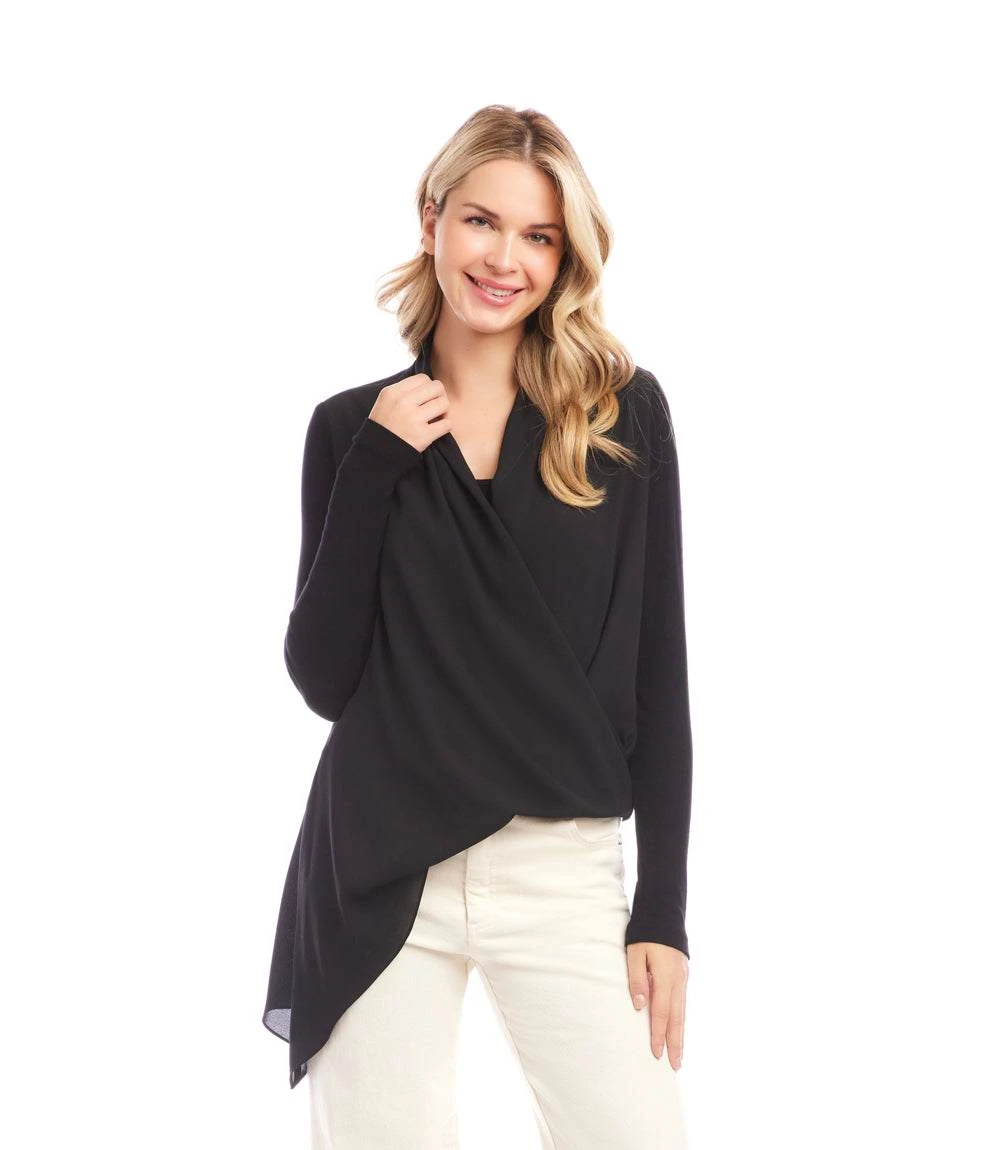 Contrast Double Layer Wrap Top 5 Contrast Double Layer Wrap Top - Image 3