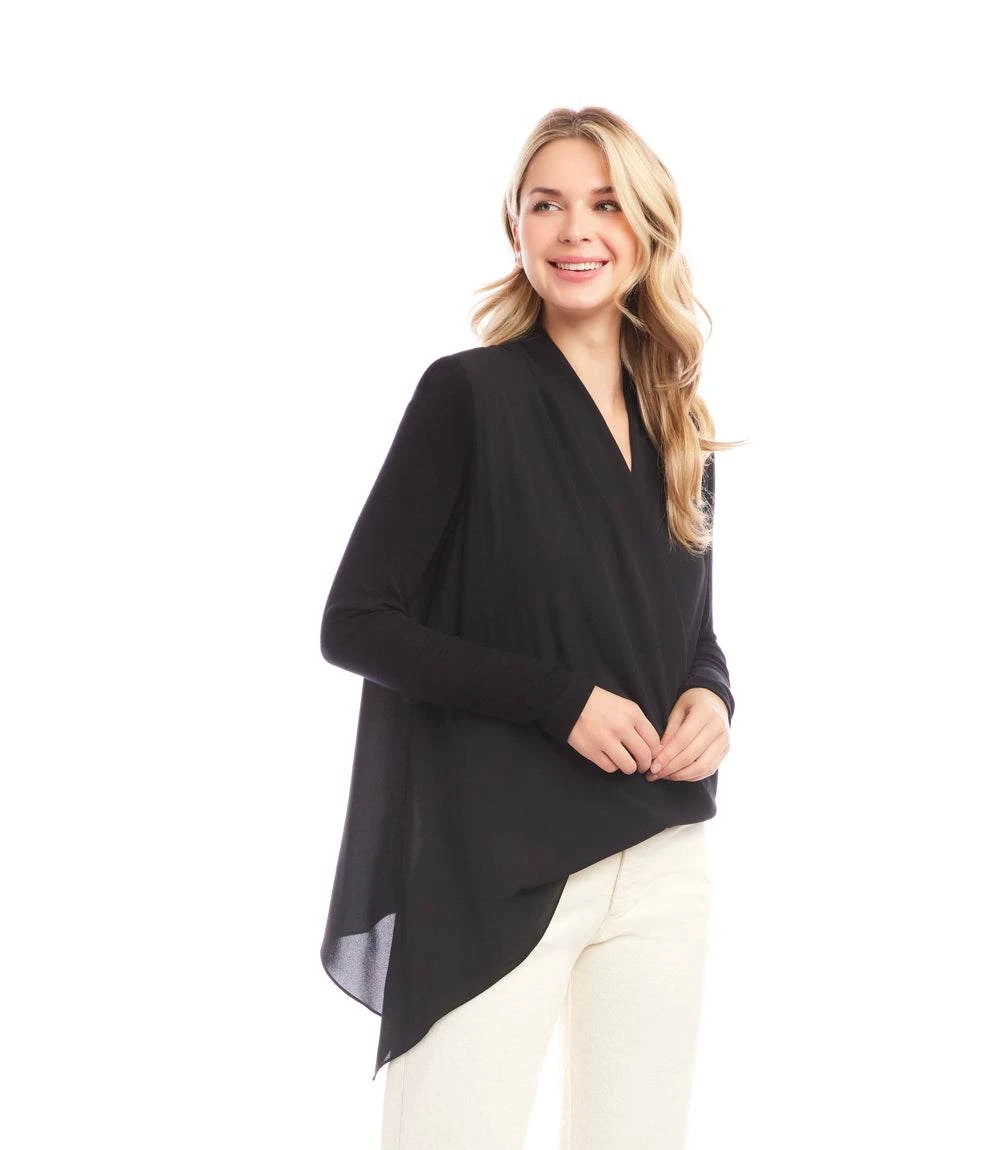 Contrast Double Layer Wrap Top 6 Contrast Double Layer Wrap Top - Image 4