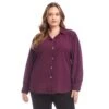 Plus Size Long Sleeve Dropped Shoulder Blouse -Karen Kane Store 3L25017W EGP karenkane 2025 fall 00 1 e344ff36 11e0 4c98 9270 99228de9f936