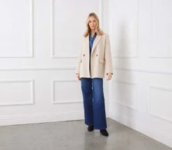 Brushed Double-Breasted Coat -Karen Kane Store 3L33800 OAT karenkane 2025 Winter 00 2