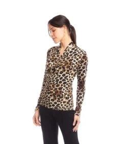 Long Sleeve Crossover Side-Shirred Top 16 Long Sleeve Crossover Side-Shirred Top -Karen Kane Store 3L37700 LEO karenkane 2025 Fall 00 6