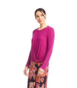 Ribbed Long Sleeve Drape Front Crossover Top 9 Ribbed Long Sleeve Drape Front Crossover Top -Karen Kane Store 3L37800 MAG karenkane 2025 fall 00 2