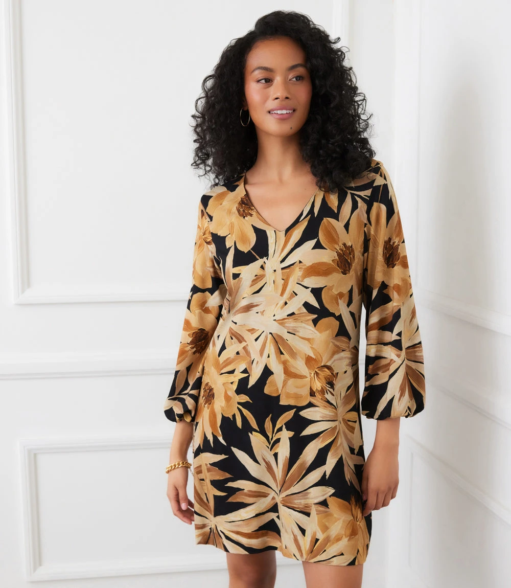 Blouson Sleeve V-Neck Dress 3 Blouson Sleeve V-Neck Dress