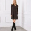 Petite Size Zip-Up Travel Dress -Karen Kane Store 3L51502P BRO karenkane 2025 fall 00 3