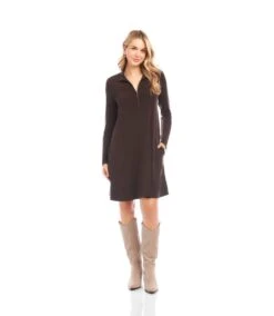Zip-Up Travel Dress -Karen Kane Store 3L51502 BRO karenkane 2025 fall 00 5