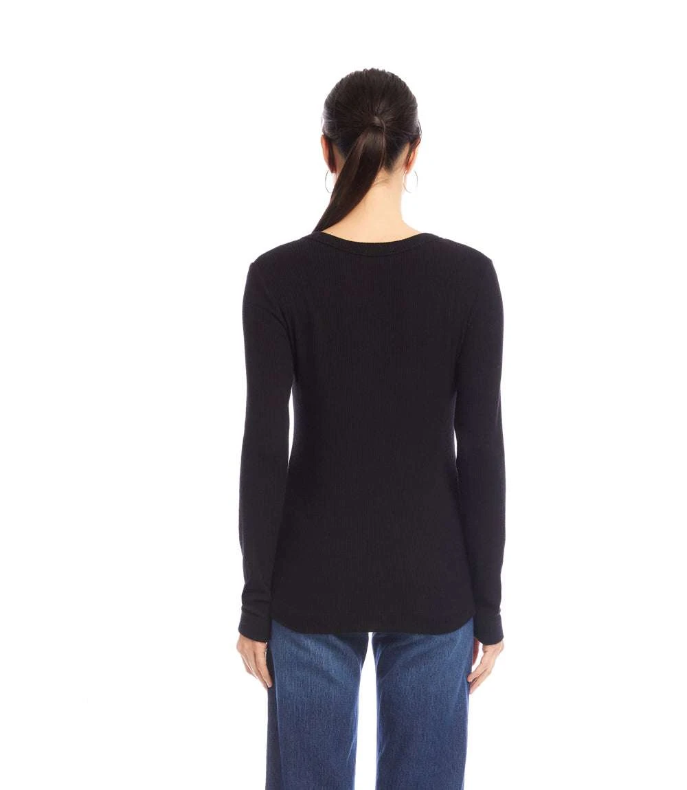 Long Sleeve Ribbed V-Neck Top 6 Long Sleeve Ribbed V-Neck Top - Image 4