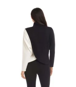 Long Sleeve Crossover Colorblock Top -Karen Kane Store 3L57513 BKIV karenkane 2025 fall 00 3