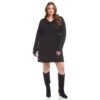 Plus Size Long Sleeve V-Neck Button Detail Dress 2 Plus Size Long Sleeve V-Neck Button Detail Dress -Karen Kane Store 3L57519W BLK karenkane 2025 fall 00 1