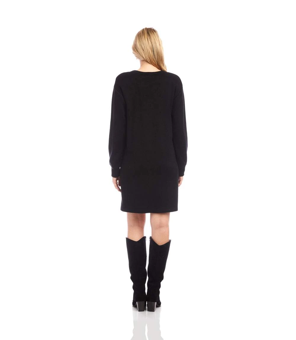 Petite Size Long Sleeve V-Neck Button Detail Dress 12 Petite Size Long Sleeve V-Neck Button Detail Dress - Image 10