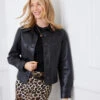 Petite Size Faux Leather Cropped Jacket -Karen Kane Store 3L69901P BLK karenkane 2025 fall 00 6
