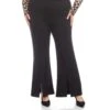 Plus Size Faux Suede Front Slit Pants -Karen Kane Store 3L71511W BLK karenkane 2025 fall 00 1