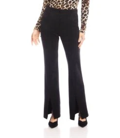 Faux Suede Front Slit Pants -Karen Kane Store 3L71511 BLK karenkane 2025 fall 00 3