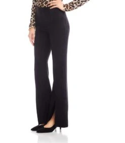 Faux Suede Front Slit Pants -Karen Kane Store 3L71511 BLK karenkane 2025 fall 00 4