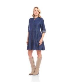 Roll Tab Tiered Shirtdress -Karen Kane Store 3L78601 CHA karenkane 2025 fall 00 5