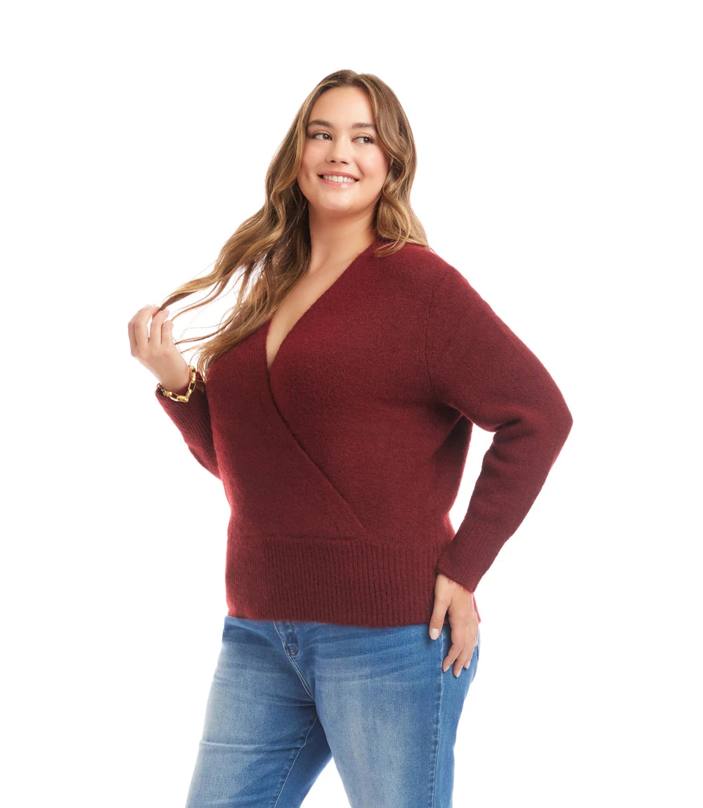 Plus Size Wrap Sweater 4 Plus Size Wrap Sweater - Image 2