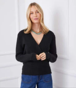 Wrap Sweater -Karen Kane Store 3L89128 BLK karenkane 2025 Fall 00 2