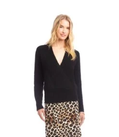 Wrap Sweater -Karen Kane Store 3L89128 BLK karenkane 2025 Fall 00 3